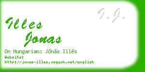 illes jonas business card